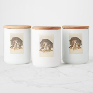 Rótulo Para Comida Gato Kitten gatinho antigo vintage bonito