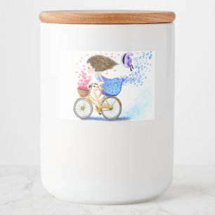 Rótulo Para Comida Girl On A Bike Label Romantic Love Hearts
