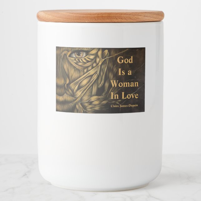 Rótulo Para Comida God is a Woman in Love stickers (Frente)