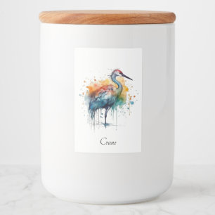 Rótulo Para Comida Grua Graciosa: Arte com Aquarela, personalizada