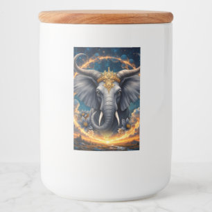 Rótulo Para Comida Guardião Coroado do Portão Celestial o elefante