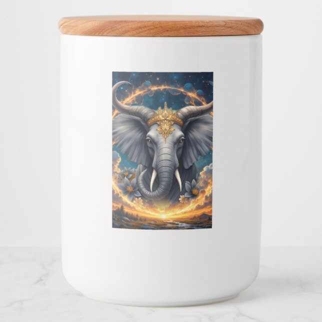 Rótulo Para Comida Guardião Coroado do Portão Celestial o elefante (Frente)