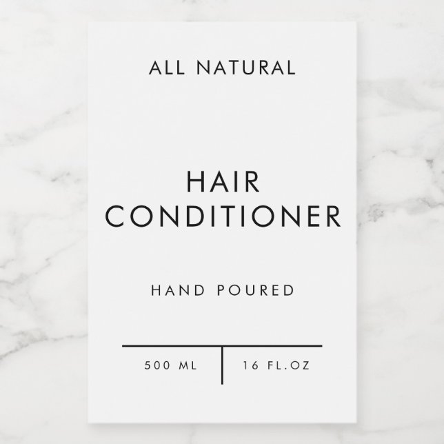 Rótulo Para Comida HAIRCONDITIONER de armazenamento da organização de (Rótulo Único)