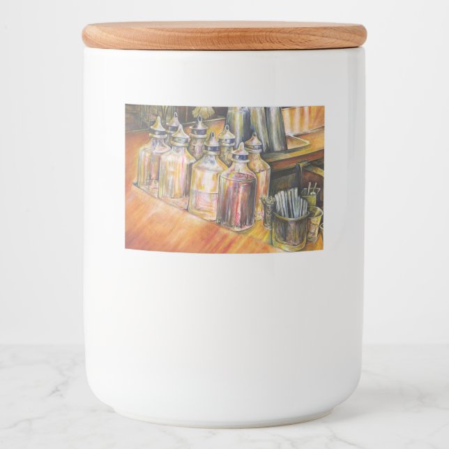 Rótulo Para Comida Ideografia da luz Ouro (Frente)