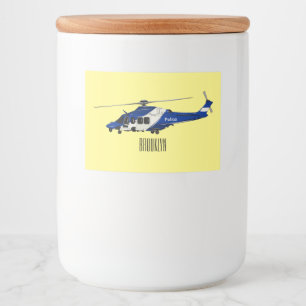 Rótulo Para Comida Ilustração de cartoon de helicóptero da polícia 