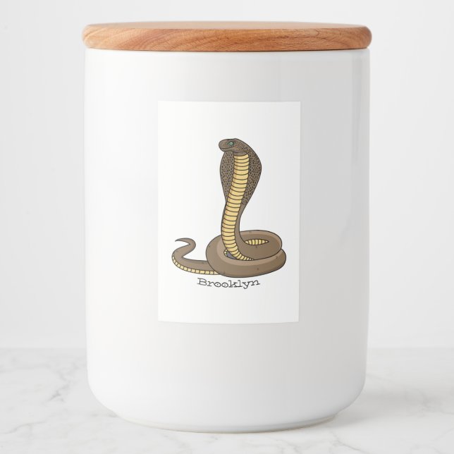 Rótulo Para Comida Ilustração de cobra da cobra castanha (Frente)