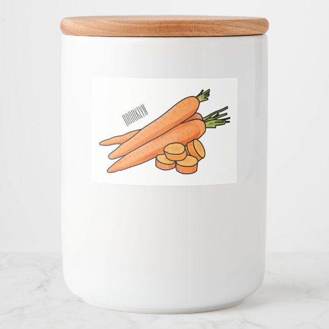 Rótulo Para Comida Ilustração de desenho animado (Frente)