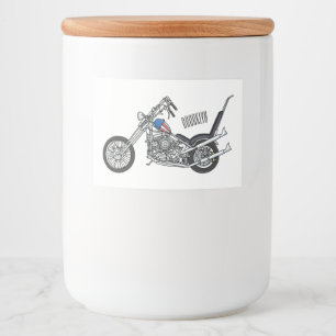 Rótulo Para Comida Ilustração de desenho animado Chopper Motorcycle 1