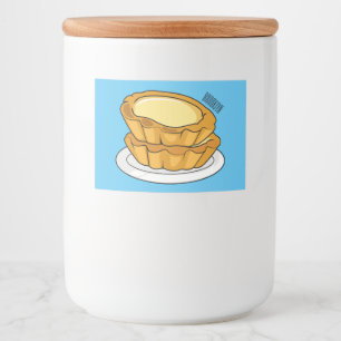 Rótulo Para Comida Ilustração de desenho animado com tarte de ovo