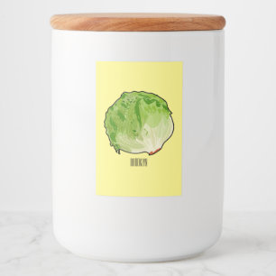 Rótulo Para Comida Ilustração de desenho animado de alface
