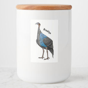 Rótulo Para Comida Ilustração de desenho animado de aves guineafowl v