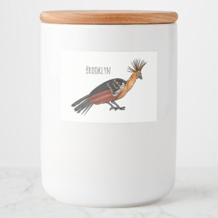 Rótulo Para Comida Ilustração de desenho animado de aves Hoatzin