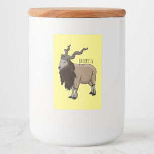Rótulo Para Comida Ilustração de desenho animado de cabra Markhor