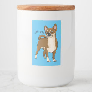 Rótulo Para Comida Ilustração de desenho animado de cachorro Chihuahu