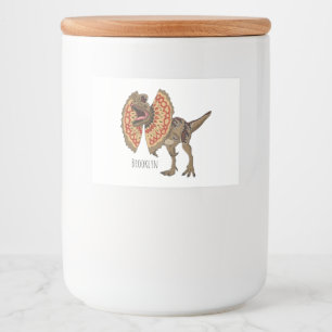 Rótulo Para Comida Ilustração de desenho animado de Dilophosaurus
