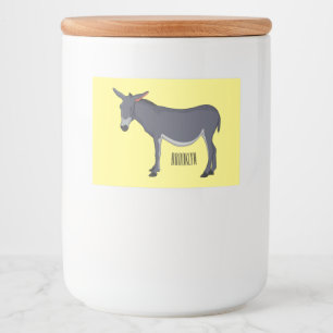 Rótulo Para Comida Ilustração de desenho animado de Donkey