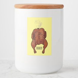 Rótulo Para Comida Ilustração de desenho animado de frango assado