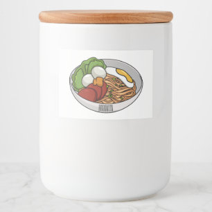 Rótulo Para Comida Ilustração de desenho animado de macarrão