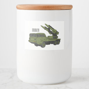 Rótulo Para Comida Ilustração de desenho animado de mísseis militares