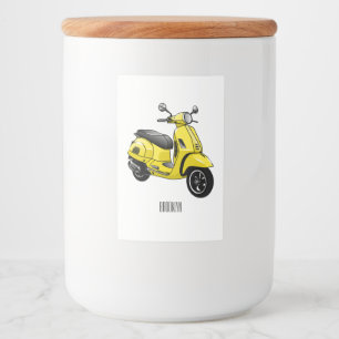 Rótulo Para Comida Ilustração de desenho animado de motocicleta