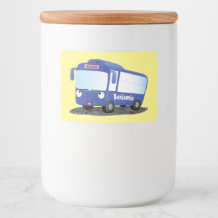 Rótulo Para Comida Ilustração de desenho animado de ônibus moderno