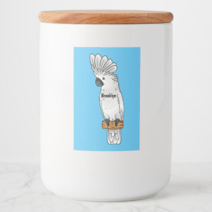 Rótulo Para Comida Ilustração de desenho animado de pássaro da catara