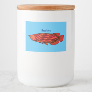 Rótulo Para Comida Ilustração de desenho animado de peixes da Arowa