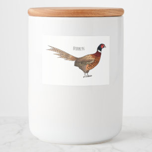 Rótulo Para Comida Ilustração de desenho animado de pheasant de pesco