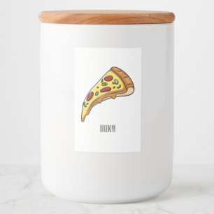 Rótulo Para Comida Ilustração de desenho animado de pizza