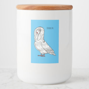 Rótulo Para Comida Ilustração de desenho animado de pombo-jacobino