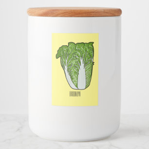Rótulo Para Comida Ilustração de desenho animado de repolho chinês