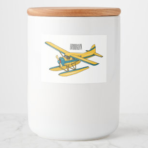 Rótulo Para Comida Ilustração de desenho animado de Seaplane