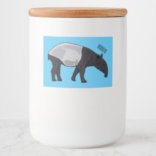 Rótulo Para Comida Ilustração de desenho animado de Tapir