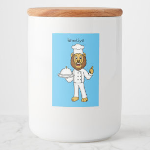Rótulo Para Comida Ilustração de desenho animado do chef de leão
