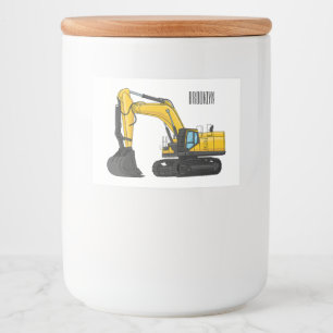 Rótulo Para Comida Ilustração de desenho animado do crawler escavator
