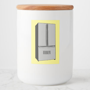 Rótulo Para Comida Ilustração de desenho animado do frigorífico franc