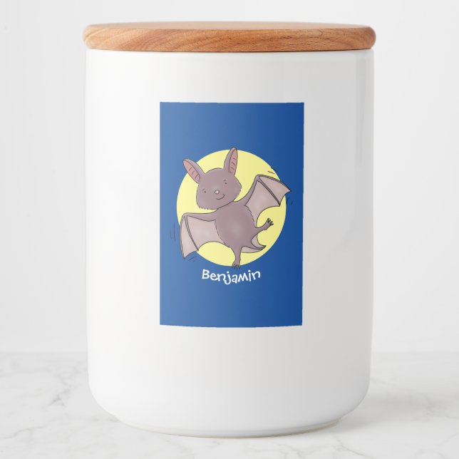 Rótulo Para Comida Ilustração de desenho animado voador de filhotes (Frente)