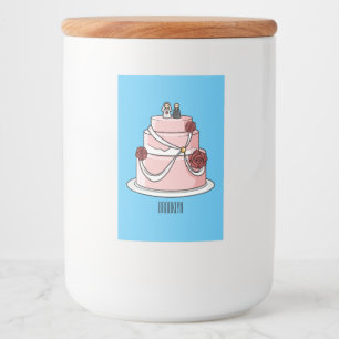 Rótulo Para Comida Ilustração de desenho de bolo de casamento