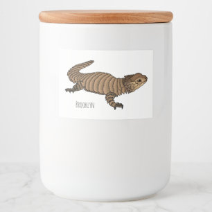 Rótulo Para Comida Ilustração de desenho de lagarto girado por Armadi