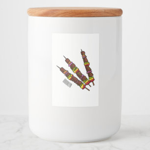 Rótulo Para Comida Ilustração de desenho do Kebab ou kabob