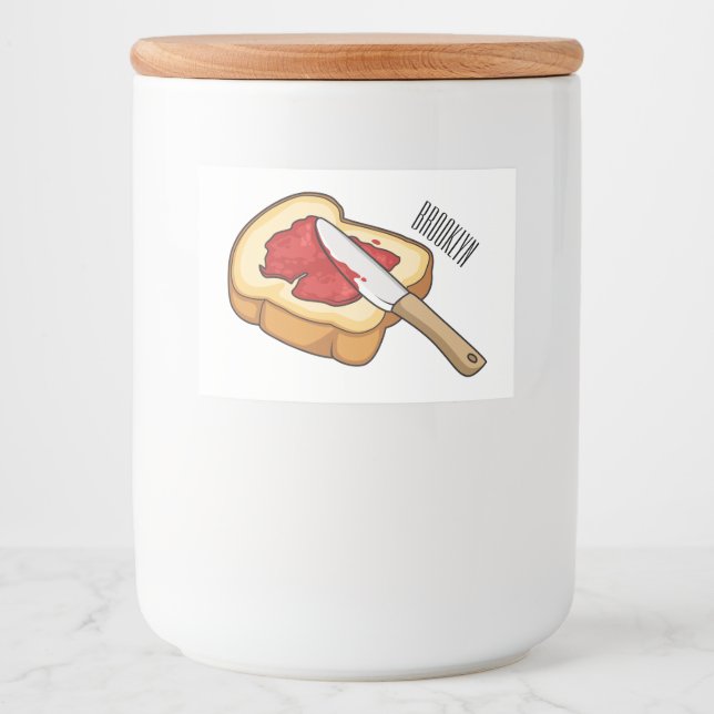 Rótulo Para Comida Ilustração de desenho em papel e emperramento (Frente)
