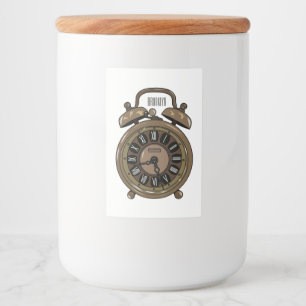 Rótulo Para Comida Ilustração do desenho do relógio do alarme