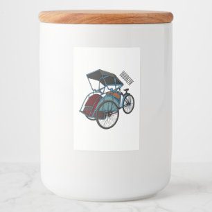 Rótulo Para Comida Ilustração do desenho do rickshaw Ciclo