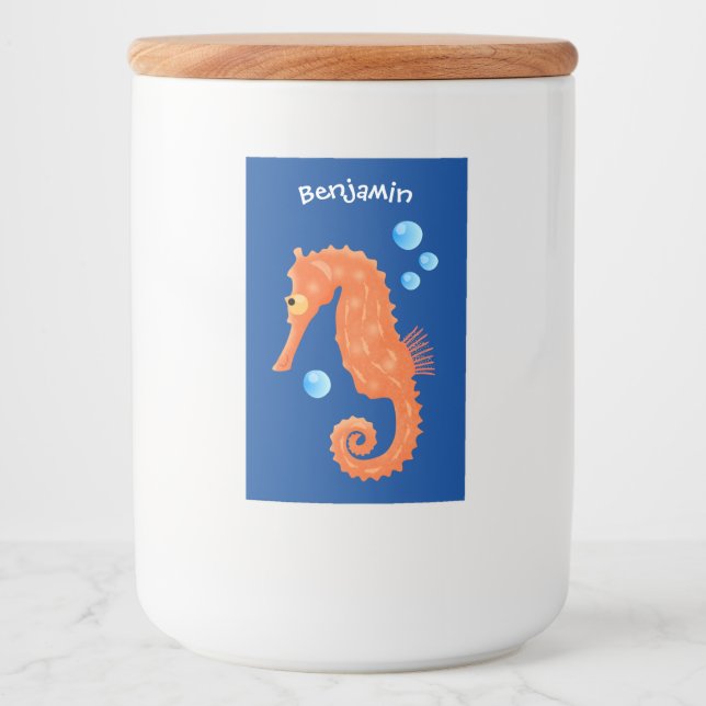 Rótulo Para Comida Ilustração em desenho animado de bolhas de cavalo- (Frente)