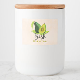 Rótulo Para Comida Ilustração verde fresca do abacate de Guacomole