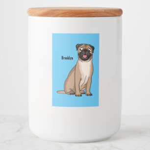 Rótulo Para Comida Imagem de desenho animado de cachorro feliz e engr