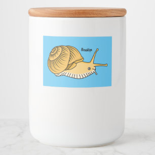 Rótulo Para Comida Imagem de desenho animado de caracol amarelo-bonit