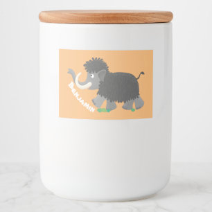 Rótulo Para Comida Imagem de desenho animado de mamute branco