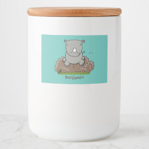 Rótulo Para Comida Imagem de desenho animado do bebê rhino
