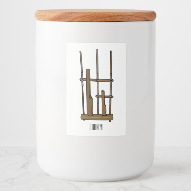 Rótulo Para Comida Imagem de desenhos angklung (Frente)